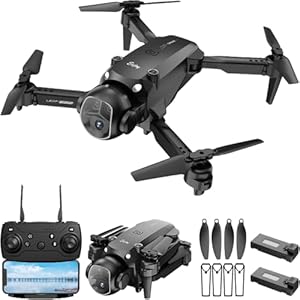 Dron con cámara para adultos principiantes, FPV plegable RC Quadcopter juguetes, helicóptero, cámara HD 1080P, retención de altitud, despegue/aterrizaje con una tecla, giros 3D, waypoints fly