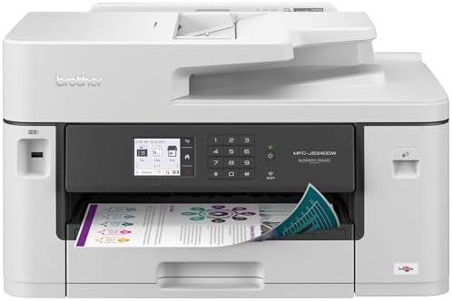 Brother MFC-J5340DW Professional Wireless Color Inkjet All-in-One Printer, 11" x 17" Ledger Printing, Fast 28ppm, Duplex, 250-Sheet Tray, Mobile & Cloud Ready, Works with Alexa