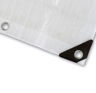 Duroplan Bootsplane Abdeckplane Gewebe-Plane 180 g/m², weiß, reißfest mit verstärkten Ecken (6 x 10 m)
