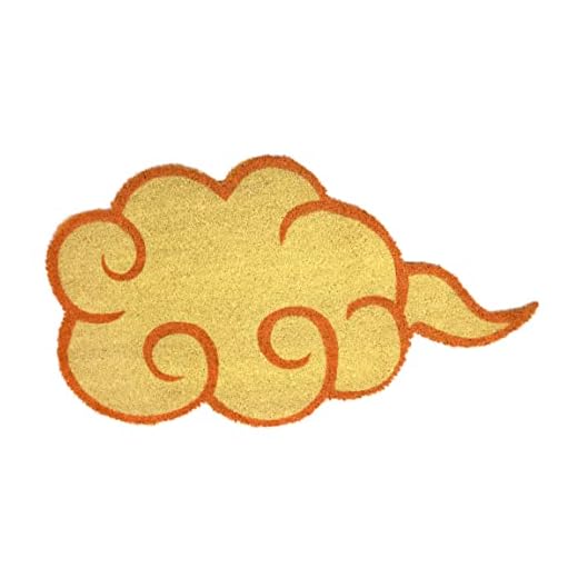 SD TOYS - Felpudo Entrada Nube Kinton de Dragon Ball, Fibra de Coco, Antideslizante, Amarillo, 73 x 43 cm