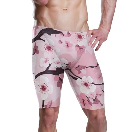 UMIRIKO Pink Cherry Blossoms Swim Jammers Swimsuit for Men XXL B0401902