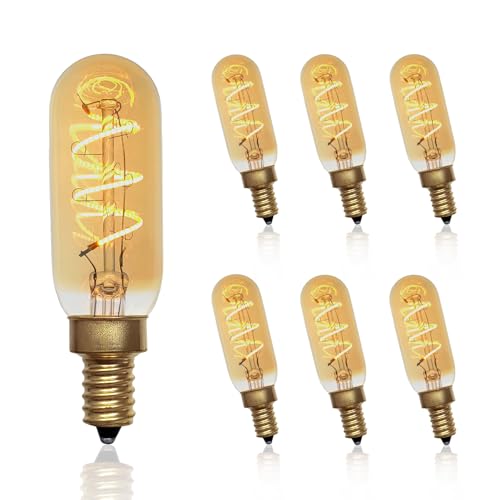 XIAOKALAMI T6/T25 Dimmable LED Edison Candelabra Bulb E12 Spiral Filament 4W 2200K Amber Glass 6-Pack by XIAOKALAMI - Used condition - US$21.01