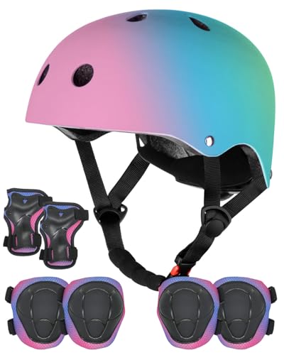 Kids Helmet for 3-8 years old Boys Girls, Cartoon Kids Bike Helmet, Providing Safety Protection for Cycling, Skateboarding,and Scooter Riding, Birthday Gifts for Kids (Gradient Blue)