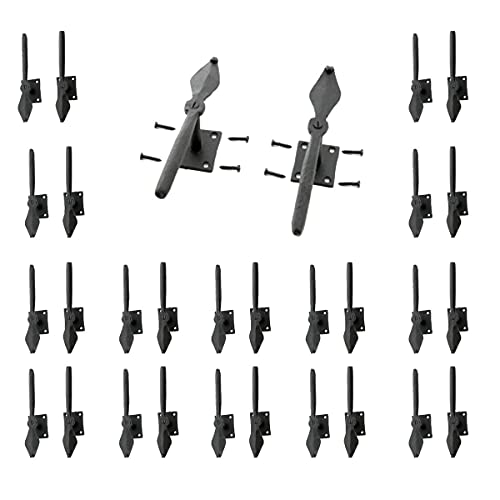 Renovators Supply Black Shutter Dogs 7 In Decorative Spoon Shaped Wrought Iron Shutter Dogs With Mounting Hardware Pack Of 15