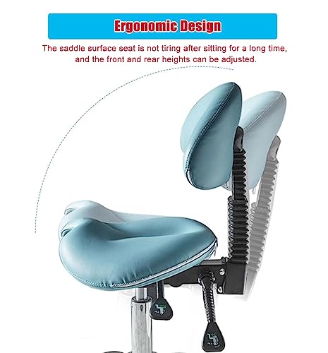 Ergonomiczne krzesło do higieny jamy ustnej z podparciem oparcia, regulowana wysokość, obracane o 360° siedzisko dla dentystów i profesjonalistów