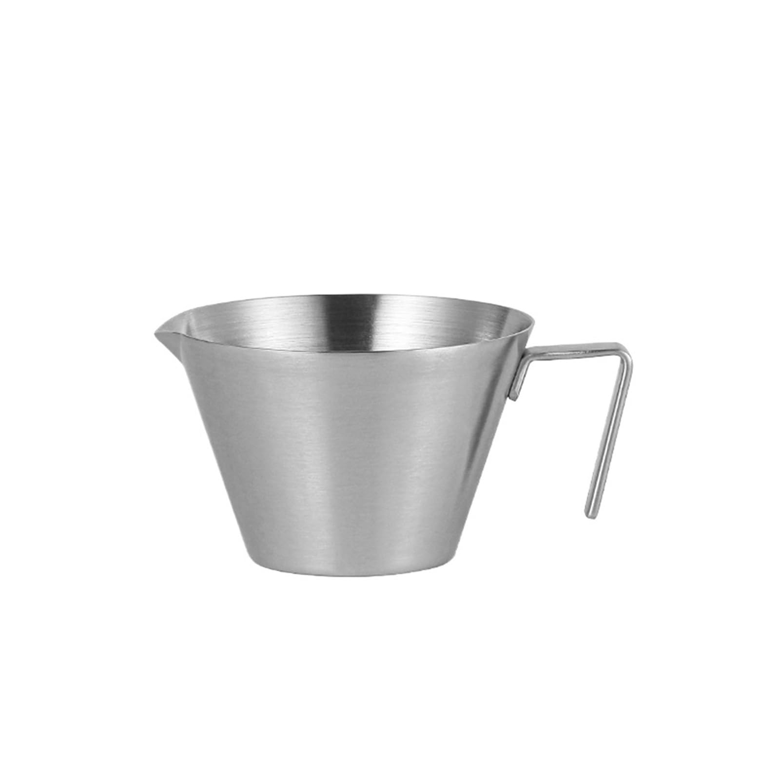 Jarra para Espumar Leche Taza medidora de Espresso de 100ml con Escala, Taza de café de Acero Inoxidable, Boca Afilada con Mango, Tazas Medidas a Escala, Tazas de café(Silver)