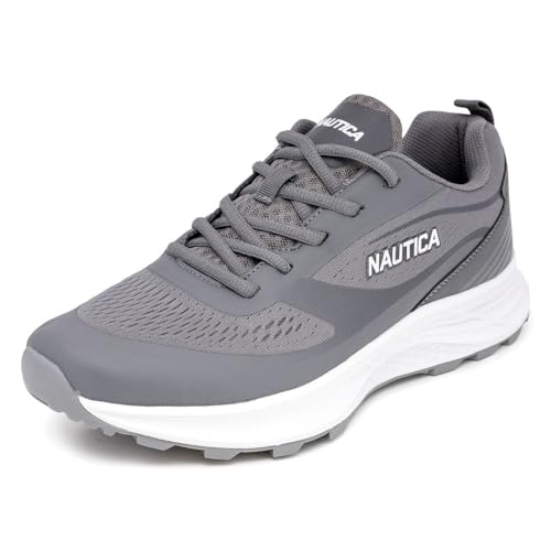 Nautica Men's Lace-Up Sneakers - Max Cushioning Running, Walking, Tennis Shoes - Comfortable Enhanced Support Athletic Sneakers-Balacava