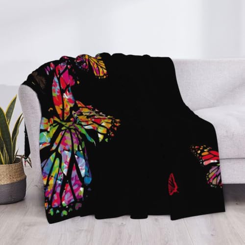 Couverture flanelle papillon en tissu microfibre premium doux - 5
