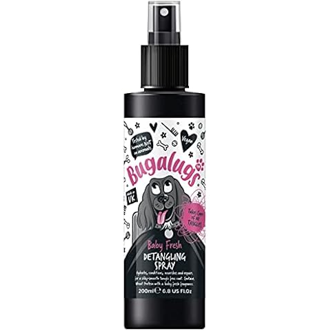 BUGALUGS Baby Fresh Hunde-Entwirrungsspray - Haarspülung für Hunde mit Babypuder-Hundeparfüm - Professionelles Entwirrungsspray - Professionelles Hundepflege-Spray für Ihren Hund (200 ml) Cover