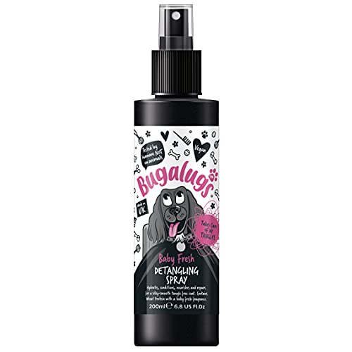 BUGALUGS Baby Fresh Detangler Spray - Haarspülung für Hunde mit Babypuder, Hundeparfüm - Professionelles Entwirrungsspray für Ihren Hund (200 ml) Cover