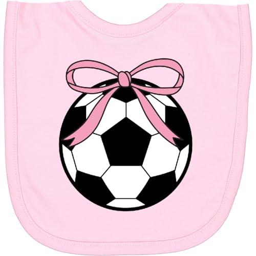inktastic Girls Soccer Ball Coquette Bow Newborn Bib