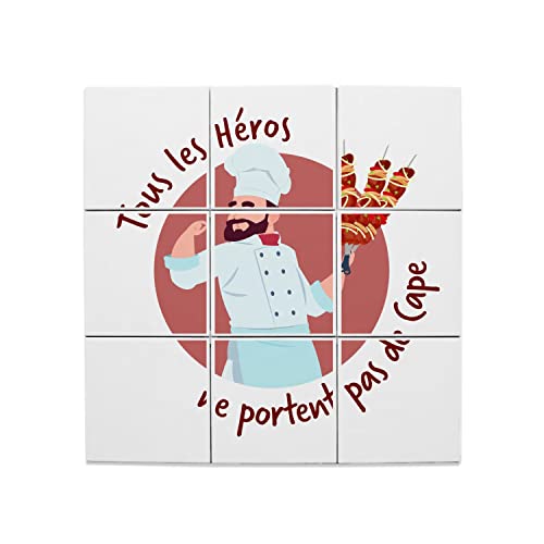 Carreaux céramique décoratif mural 15,2x15,2 cm fresque métier kebab