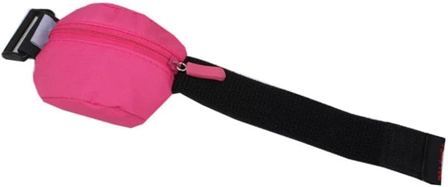 Purse de Pulso Esportivo Ajuste de Pulseira a água Portátil com Zíper Leve de Zíper para Trekking de Trekking para Trekking, Rosa Vermelha