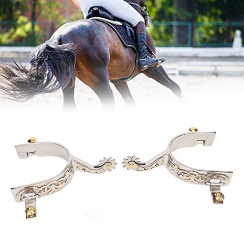 Naroote Esporão de cavalo, esporão Western Cowboys 2 peças de aço inoxidável para entusiastas de equ