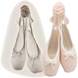 YANQINMS Ballet Shoes Silicone Mold Dancing Lovers Fondant Candy Chocolate Molds for Lollipop Desserts Cake Decorating Sugar Craft Cupcake Topper Polymer Clay Gum Paste