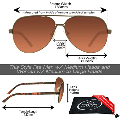 Image of proSPORT Blue Light Blocking Sunglasses - HD Copper Amber Metal Aviator Reduce Eye Strain Better Sleep