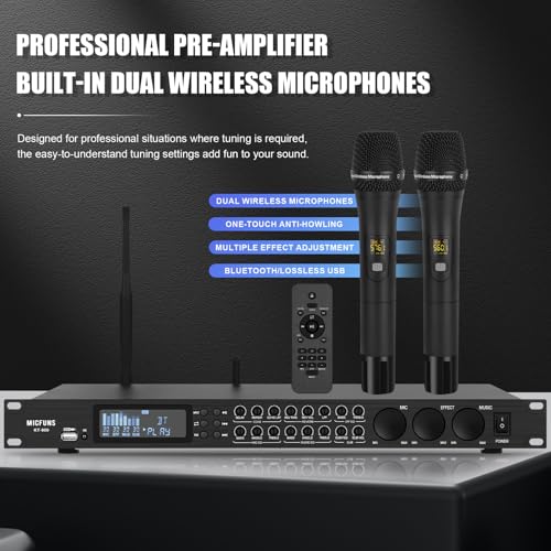 image for Micfuns KT900-PRO Professional KTV Wireless Microphone, Digital Pre-St