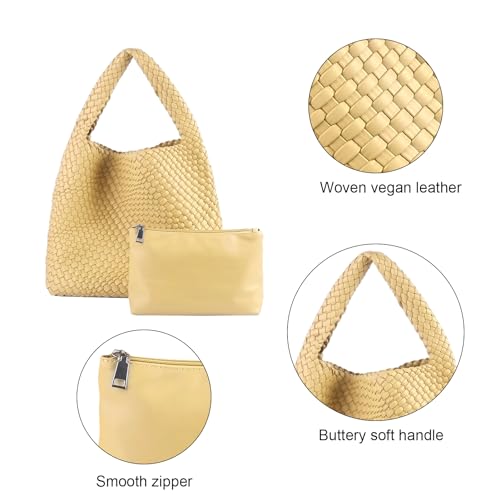 Bolso tejido para mujer, bolso vegano hobo de cuero miniatura 4