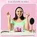 Sanwuta 100 Pcs Breast Cancer Awareness Cosmetic Bags Gifts EVA Travel Pink Ribbon Design Heart Toiletry Makeup Bags for Women Cancer Survivor and Charity Party Gifts
