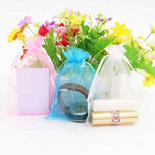 50Pc 5X7 Inches Gifts Wrap Bags Mixed Color,Organza Sheer Fabric,Drawstring Pouches For Baby Shower Favor,Jewelry,Christmas Ornament,Valentine Day,Bathroom Craft Soaps,Accessories Set,Hotel,Bracelets #TOP5