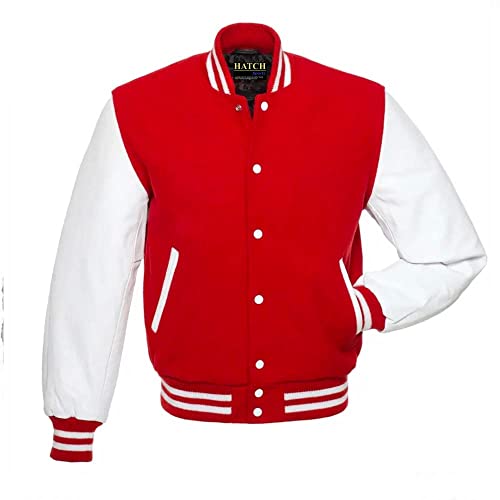 Men's Classic Varsity Letterman Jackets Genuine Leather Sleeve | Wool Blend Baseball College Jacket