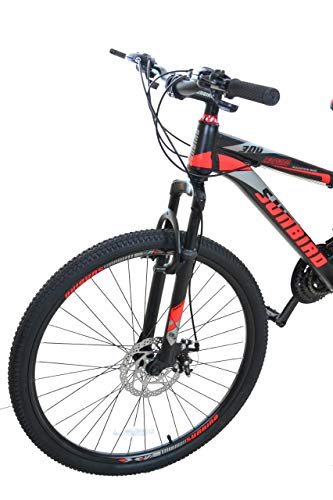 Image of Sunbird Mountain Bike with 21 Gear Shift, Disc Brakes Front Suspension Wheel (Blue, Red and Green, 26-inch)