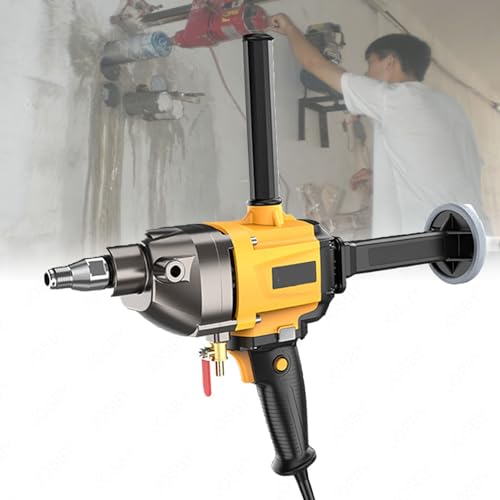 Perforadora de agujeros de mano, motor sin escobillas de 2000 W, ajuste de 3 velocidades 950-1600 rpm, diámetro máximo de perforación de 160 mm, con bomba de agua y 2 brocas para tuberías, desagües de