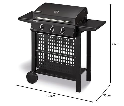 Plinski žar Enders SAN DIEGO NEXT 3, 3 gorilniki iz nerjavečega jekla, z žar termometrom, manjši, kampiranje, inox rešetka, balkonski plinski žar, stabilne stranske police #80166