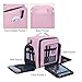 UOZL Nail Polish Organizer Case Holds 60 Bottles Portable Travel Storage Box with 2 Detachable Bags, Designed for Women's Nail Tools, Essential Oils and Cosmetics Sets Pink