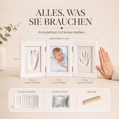 all Kids United® Baby Bilderrahmen Abdruckset Gips 40x23cm Hand & Fuß – Ansicht 5