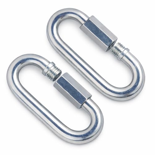 Image of 8mm (Pack of 2) Quick Link Zinc Plated Steel for Connecting Galvanised Steel Chain Heavy Duty 320kg Working Load - J03A