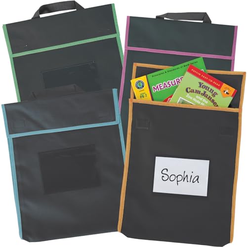 Really Good Stuff Store More Large Book Pouches – Send Home Books and Homework in Durable Fabric...