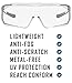 ACE Evo OTG Safety Glasses for Glasses Wearers - Over Glasses with Anti Fog Coating - for Cosmetics, Lab Work etc. - White Frame with Clear Lenses