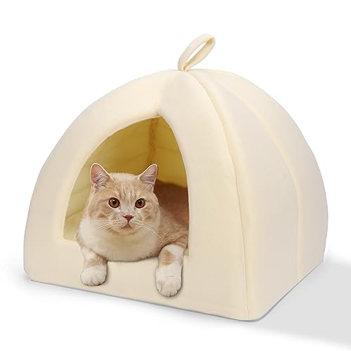 Nobleza Cuccia Gatto， Casetta Pieghevole per Gatto Cani， 2 in 1 Multiuso Lavabile in Lavatrice Cuccia Gatto Chiusa Interno 38 x 38 x 33cm
