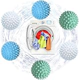 AdKot Bolas Secadora Ropa 6 Piezas Bolas de Secado Bolas de Secado Bolas para Lavadora Antiarrugas para Antiestático Secado Rápido para Limpieza de Ropa de Hogar