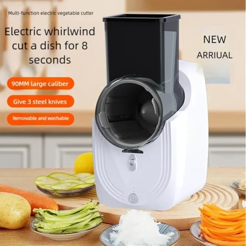 Aboiled Automatic Household Kitchen Electric Vegetable Cutter Multi-Function Slicer Shredder White - Image 4