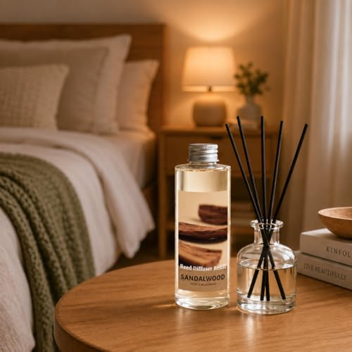 Image of STRN Sandalwood Reed Diffuser Oil Refill, Scented Diffuser with Stick 200ML