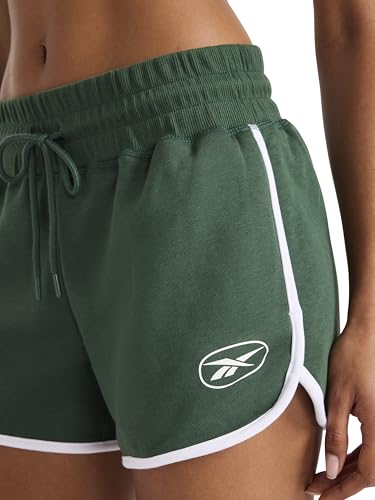 Reebok Women’s Retro Active 3” Short, Standard Fit, Lightweight Cotton-Poly Fleece Fabric, Pineneedle, Medium - image 6
