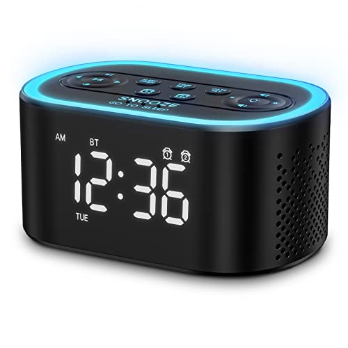 Reacher A1 Bluetooth Dual Alarm Clock With Stereo Sound, Dimmable Digital Display, 7 Ringtones, Ambient Nightlight, Auto-Off Timer, Outlet Powered For Bedroom #TOP16