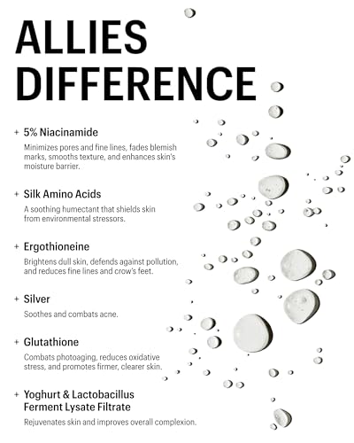 Allies of Skin Probiotic Face Mist | Toner Facial Mist to Minimize Pores | Probiotic Skincare for Moisture Retention | 5% Niacinamide for Glowy Skin | Travel Friendly (1.7 Fl Oz)