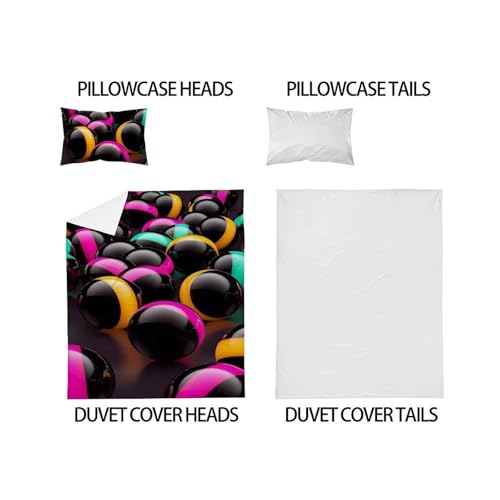 Housse de couette boules colorées microfibre抗皱免烫单人被套 - 5