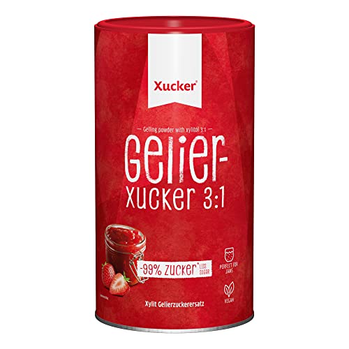 Xucker 3:1 Gelierxucker mit Xylit - leckere Gelierzucker Alternative mit Birkenzucker I Veganer Gelierxucker von Xucker zum Kochen für Marmelade & Gelees (1 kg 3:1)