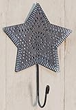 HAPPY DEALS ~ Primitive Star Wall Hook - Black Punched Tin | Rustic Country Décor | 8 x 5 inch