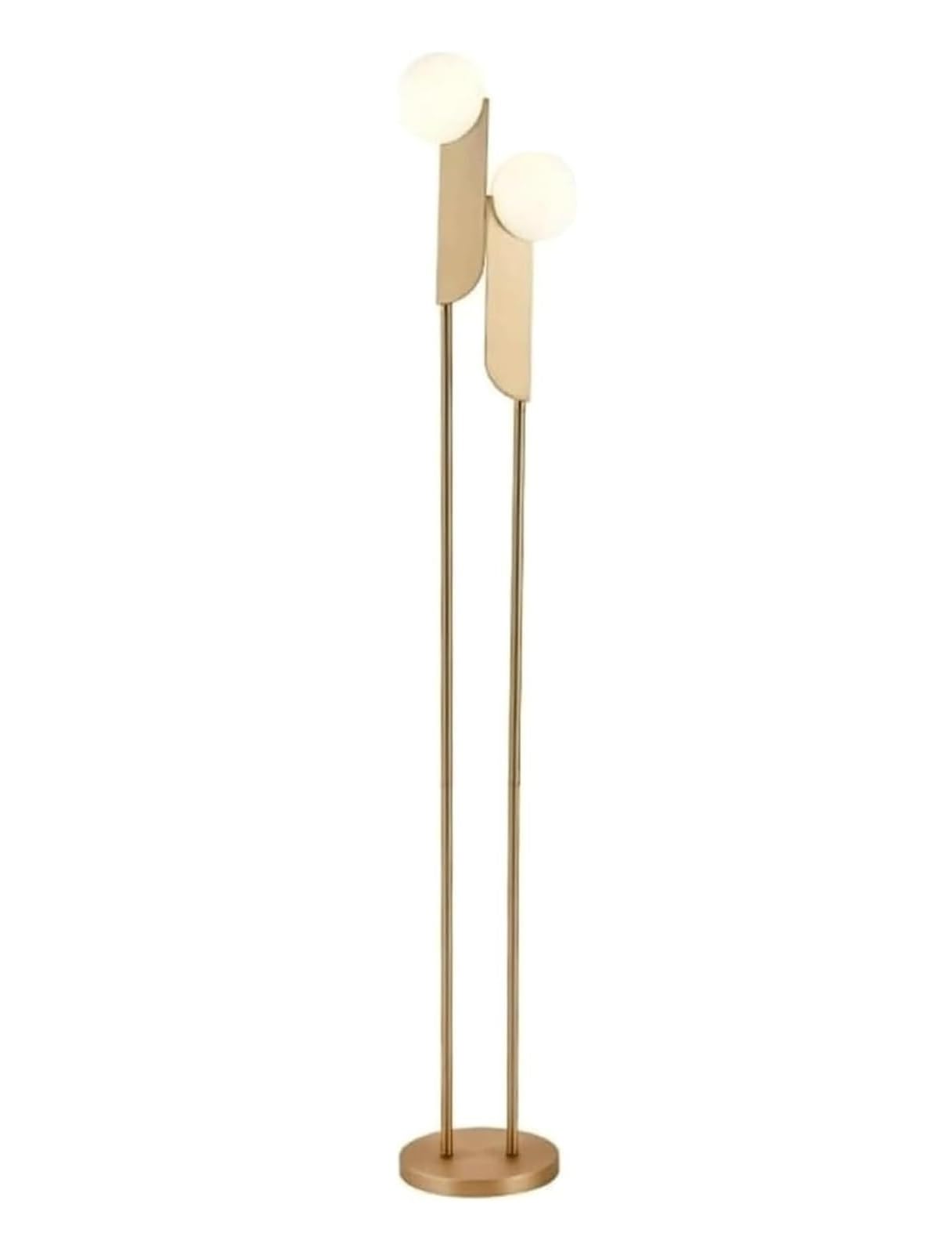 CVdrtyED Standing Lamp Nordic Floor Lamp Iron Tall Lamps with 2 Glass Lampshade Standing Painted Body High Pole Bedroom Living Room