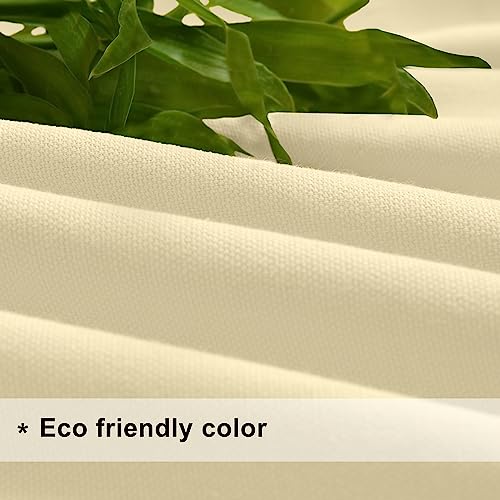Image of THE LINEN COMPANY Duck Canvas Cotton Curtains 6 Feet Long, Solid Door & Window Curtains, 6ft Set of 2, Butter Cream