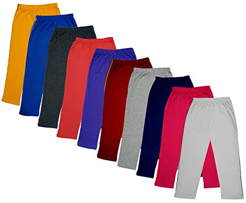 Image of indi weaves Girls Super Soft Cotton Solid Capri Pants Pack of 2