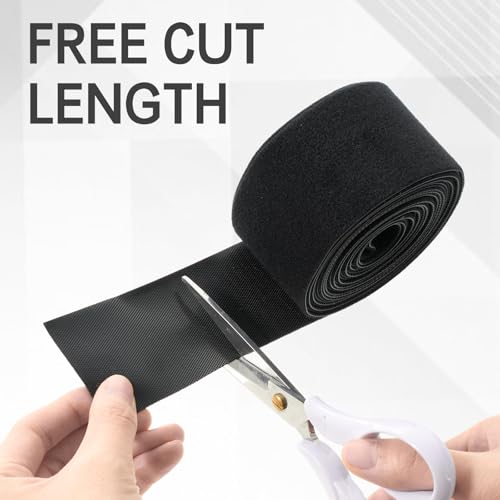 Image of WILLBOND 1 Roll of Fastening Tape Cable Ties Reusable Fastening Nylon Tape Double Side Hook Roll Hook and Loop Straps Wires Cords Management Wire Organizer Straps (2 Inch X 12 ft)