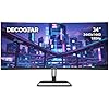 Deco Gear 34” Monitor Curvo Ultra Amplio para Juegos 3440×1440 UWQHD, 180Hz, 1 ms MPRT, Panel VA, 1500R, Listo para HDR, 100% sRGB, Sincronización Adaptativa, Dual HDMI/DP, 21:9, Montaje VESA
