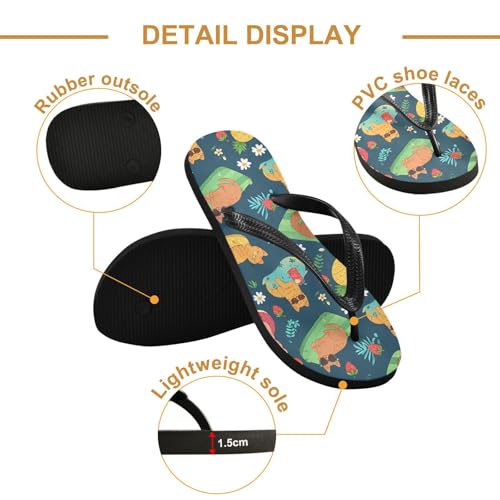 ALAZA Summer Cute Cats Flip Flops for Women Fashion Beach Slippers Comfort Mens Flip Flops Non-Slip Rubber Shower Slippers Sandal for Hotel Travel Sport,XS3