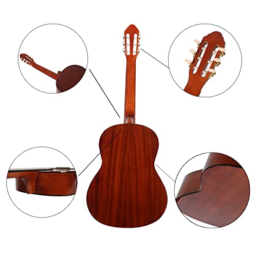 MEIeynt Guitare acoustique classique 39 pouces Kit de démarrage pour débutant avec sac de transport, accordeur… - Les Beatles, Paul McCartney, John Lennon, RIngo Starr, George Harrison MEIeynt Guitare acoustique classique 39 pouces Kit de démarrage pour débutant avec sac de transport, accordeur… – Image 6